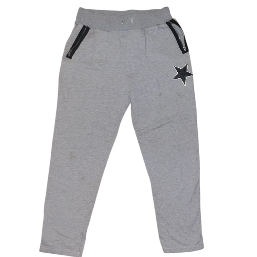 Gray y2k sweatpants by Annaeffe w/ star bling gem detail